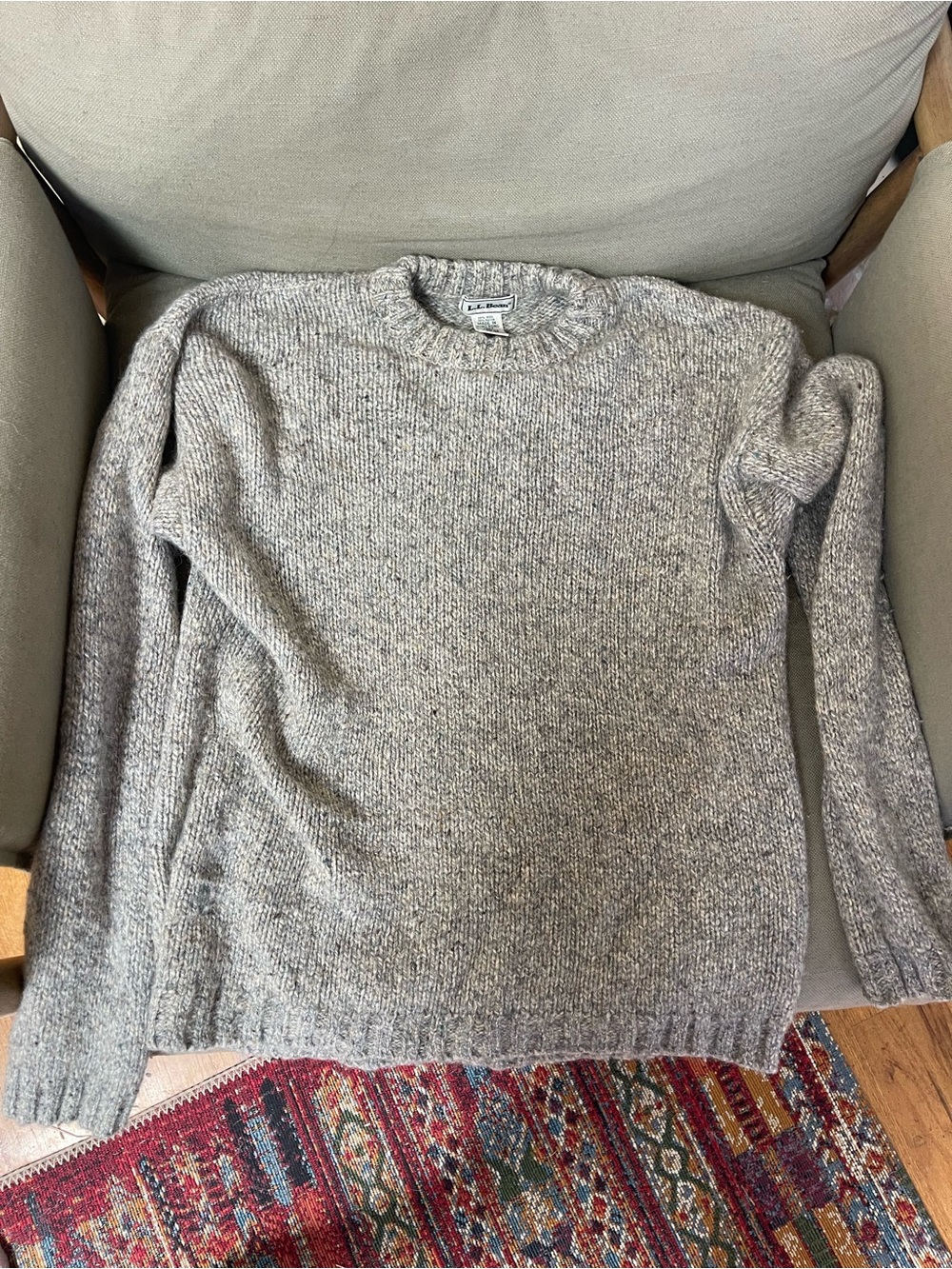 L.L. Bean Men’s Crewneck Sweater in Heather Gray